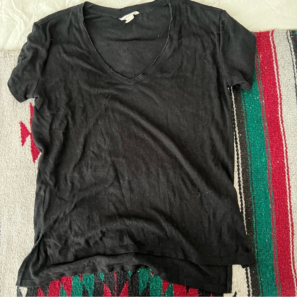 Caslon black v neck top, size S, great cotton material